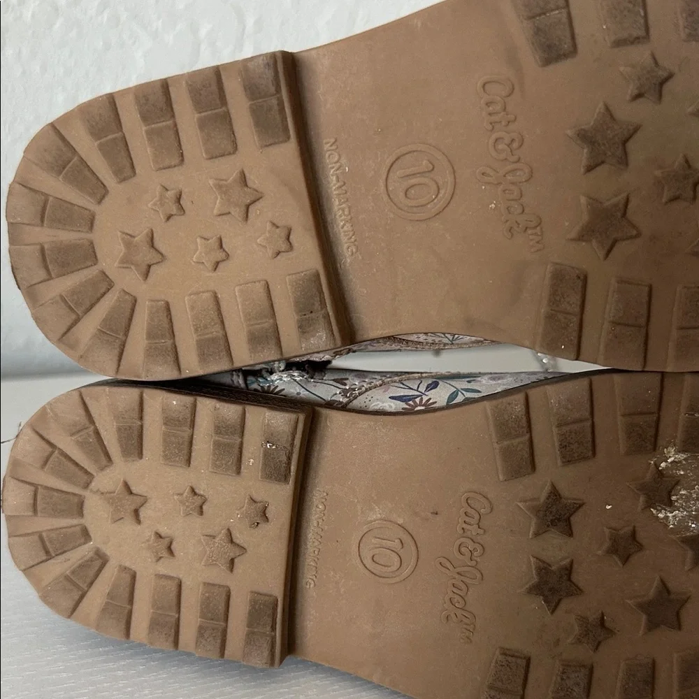 Cat & Jack Brand Floral Cream Kids Boots - Picture 3 of 7
